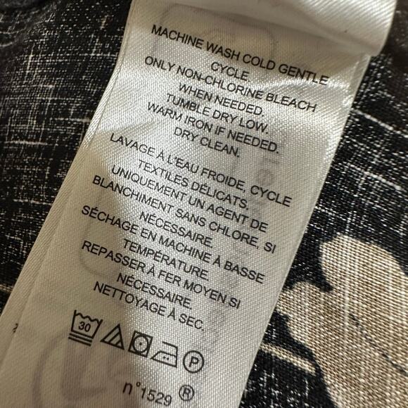 Ralph Lauren Women’s 100% Linen Black and Tan Tropical Floral Wide Leg Pants 6 - Picture 10 of 13